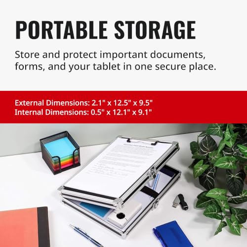 Vaultz Locking Storage Clipboard with Key Lock, Pack of 3, Black