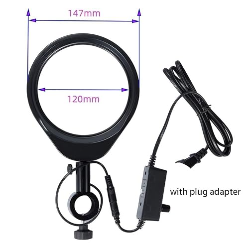 Microscope Accessories Kit Microscope Ring Light Industrial Electronic Video Microscope Adjustable Brightness LED Light Source Large Field of View and Large Area Illuminator Microscope Slides