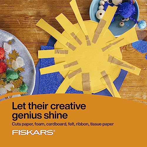 Fiskars 5" Blunt-Tip Scissors, Kids Ages 4-7, Assorted Colors, 24-Pack