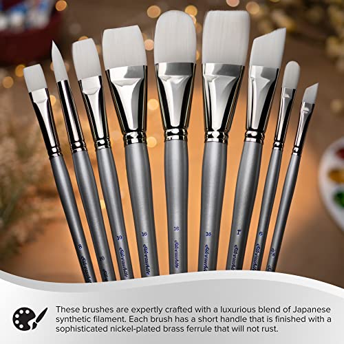 Silver Brush Limited Silverwhite Angle Watercolor Paintbrush, Size 1 in
