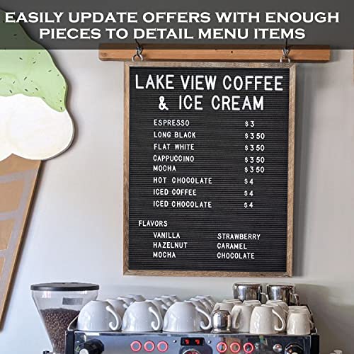 Large Letter Board 24x30 Inch, Big Felt Menu Board Barnwood Frame
