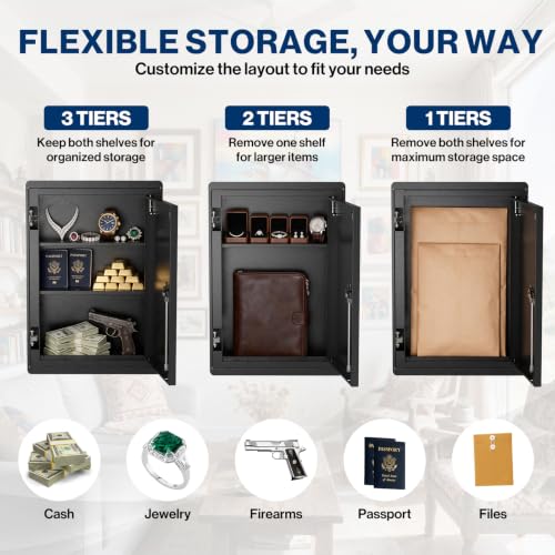 POCHAR Large Steel Picture Hidden In-Wall Safe, Art Wall Safe with Key Lock