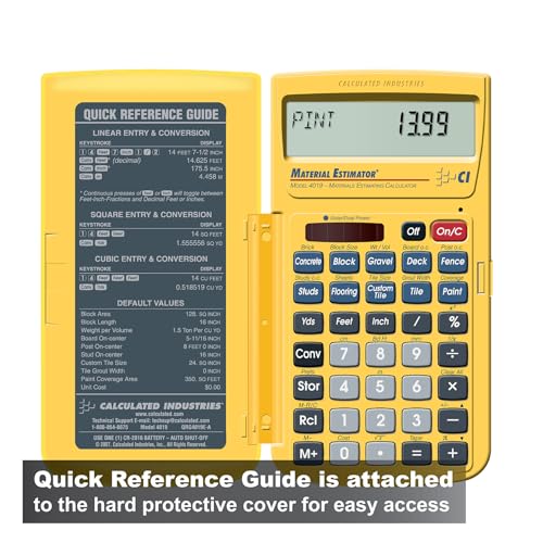 Calculated Industries 4019 Material Estimator Calculator | Finds Project Building Material Costs for DIY’s, Contractors, Tradesmen, Handymen and Construction Estimating Professionals,Yellow