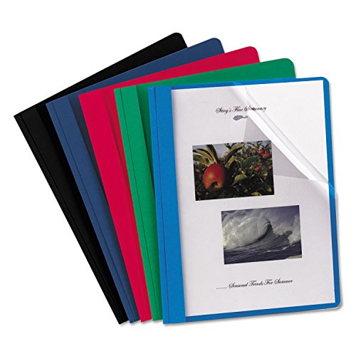 Oxford 55813 Clear Front Report Covers,LTR, 1/2-Inch Cap, 25/BX, Assorted
