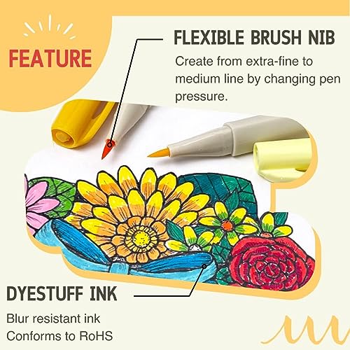 Artline Watercolor Brush Pens, Flexible Tip, EPFS-F, Multi-color, 24 Pack