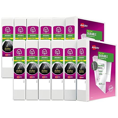 Avery Standard 1.5 3-Ring View Binder, White (09401CT)