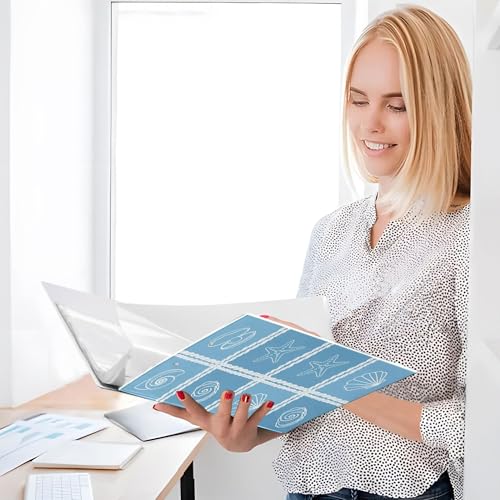 Xpdkjwd Shell Pattern 3 Ring Binder Can Hold 200 Letter Size Binders, Suitable for Home, Office, Dormitory, 2Pcs