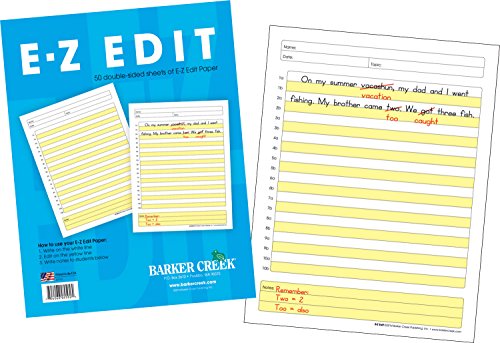 Barker Creek E-Z Edit Paper 12-Pack, Designed by a Professional Journalist to Strengthen Writing Skills, Alternating Lines for Making Comments and Edits, 8.5" x 11", 600 Sheets (5502-12)