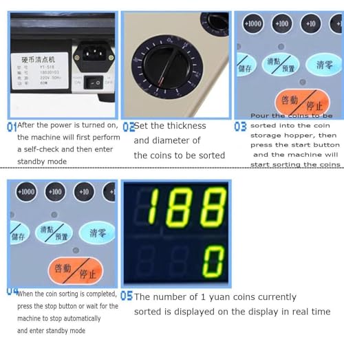 Coin Counter & Coin Sorters with LCD Display,Compact Portable Coin Counter Coin Sorter Machine