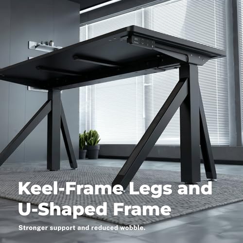 Dezctop Revon Elite Adjustable Standing Desk, 59x27.6in, Black Ash
