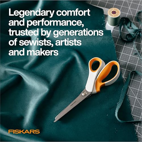 Fiskars 9.5" SoftGrip Pinking Shears for Fabric Cutting w/ Ergonomic Handle
