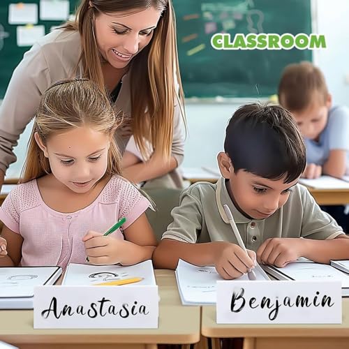 OLurkthu Dry Erase Name Tent Cards Classroom 8.75x3 in Set with Markers