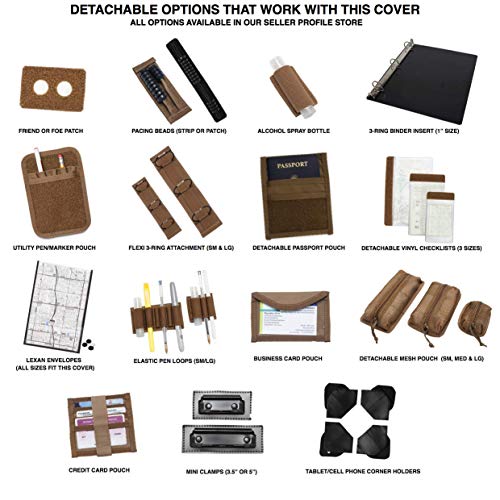 Tactical Notebook Covers Tactical 3-Ring Binder Cover | Fits 0.5"-1" Binders | Zippered Case for Military Field Admin | Durable Cordura Organizer for Documents & Notes (Coyote Brown)