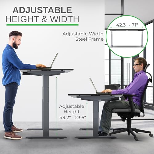 Uncaged Ergonomics Black Bamboo Standing Desk 23-49" Dual Motor (Gray)