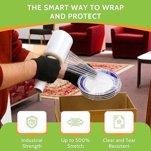 PSBM Mini Extended Core Platic Stretch Film Wrap 5" x 1000' 80 GA 24 Rolls