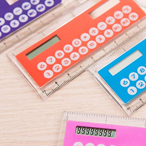 TEDILUVI 0CM Solar Transparent Ruler Calculator with Magnifier Student
