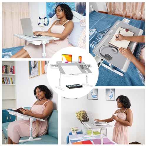 KLEAR Foldable Laptop Bed Tray Desk with Extral Drawstring Bag