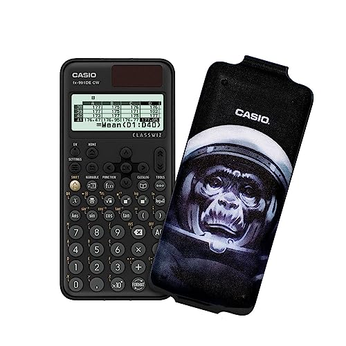 Casio FX-991DE CW ClassWiz Technical Scientific Calculator with Art Case Space Monkey, German Menu Guide (Limited Edition)