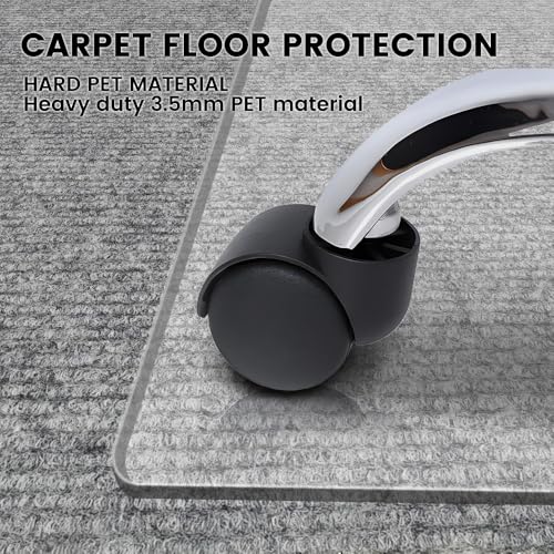 XINQIDAI Office Chair Mat for Carpet and Hardwood Floor, 48"x40" Heavy Duty (0.14" Thick) Flat Shipping, Computer Desk Chair Mat