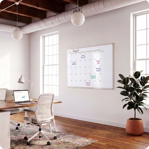 U Brands 36" x 48" Undated Large Dry Erase Monthly Calendar Board for Wall