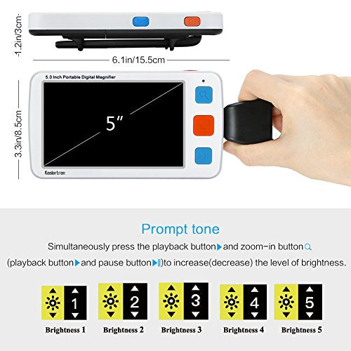 Koolertron 5" Digital Video Magnifier, Portable Reading Aid