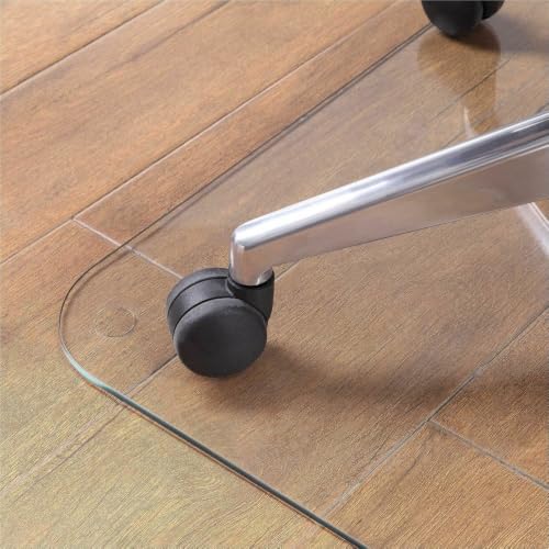 Lorell Tempered Glass Chairmat, 46" Width x 36" Depth x 0.25" Thickness, Clear, 1 Each