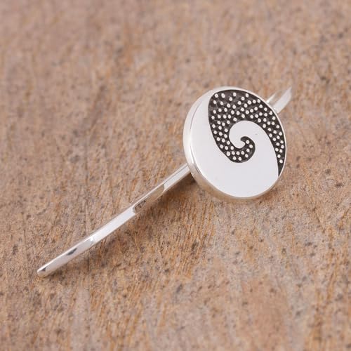 NOVICA Handmade Artisan Sterling Silver Bookmark Wave of Stories Spiral