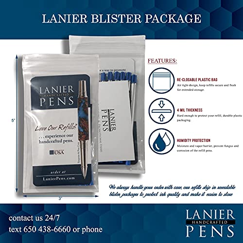 Lanier Combo Pack - 12 Pack - Monteverde® Rollerball P22 Paste Ink Refill Compatible with Most Parker® Style Rollerball Pens - Blue (Fine Tip 0.6mm)
