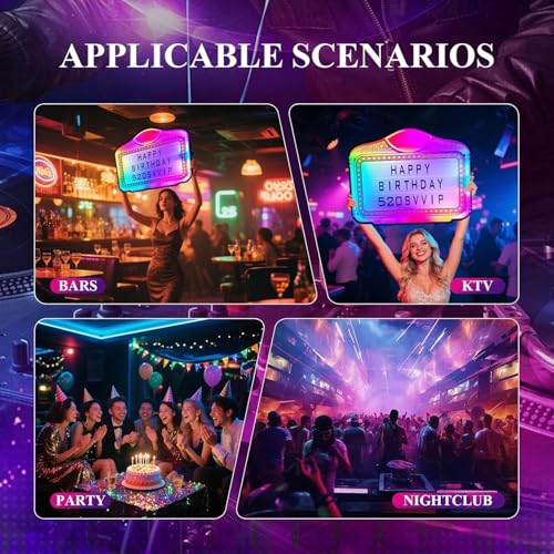 Bottle Service Sign, Acrylic VIP Club Light – Hand Holding Luminous LED Presenter with Replaceable Letters & Numbers for Clubs, Bars, Weddings & Party Events