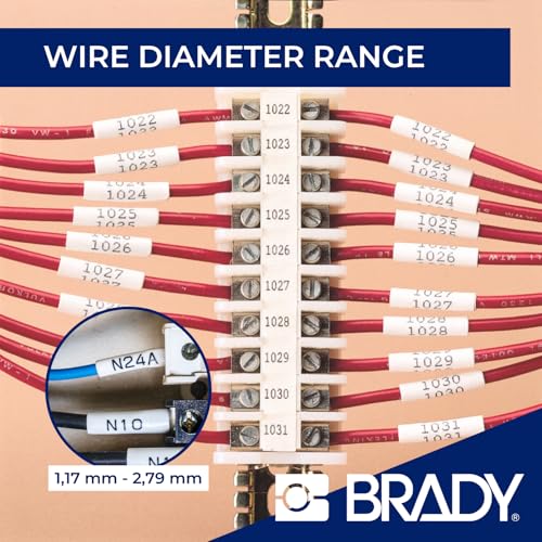 Brady Authentic (M4C-125-342) PermaSleeve® Heat-Shrink Labels Polyolefin 0.125 in Black on White, 7 ft roll. for use with The BMP41, BMP51, and M511 Label Printers