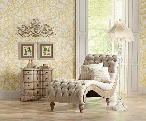 Regency Hill 60" Tall Scallop Shade Antique White Traditional Floor Lamp