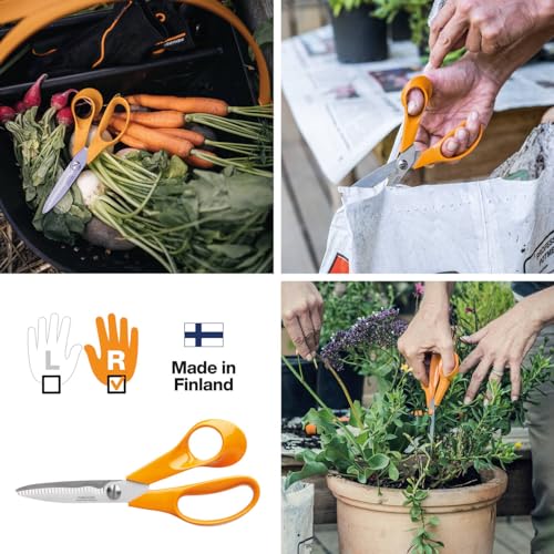 Fiskars Universal Scissors S92, Length: 18 cm, Stainless Steel Blade/Plastic Handles, Classic, Orange, 1000555