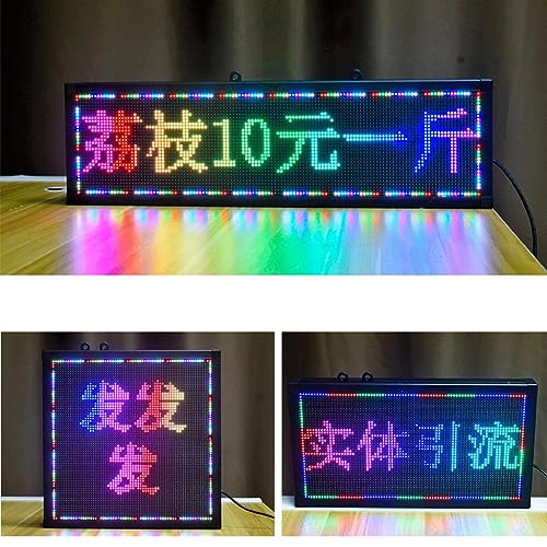 MekUk LED Sign Board Scrolling Message P5 Full Color LED Display Board for Business Advertising, Programmable Scrolling Message Light Signs for Store, Car, Business, Promotion (Color : Multi-Colored