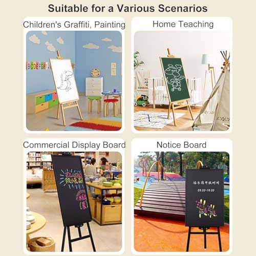 Magnetic Whiteboard Easel, Double Sided White Board, Dry Erase Board with Stand, Portable Whiteboard Foldable(80x100cm/31.5x39in)