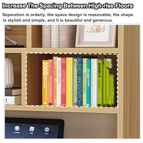 CATOPAT Wooden Desk Hutch Organizer with Large Storage Space for College Dorm Home Office Supplies Black White Computer Desktop Accessories,Reddish Brown-Small