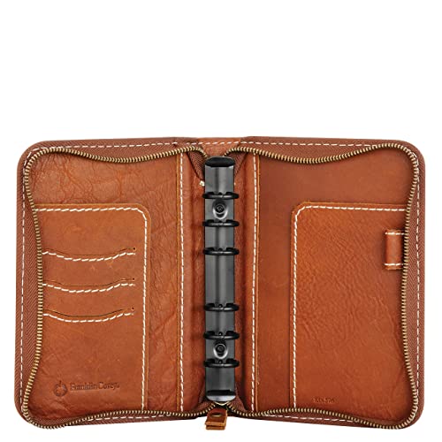 FranklinCovey - Colt Ring-Bound Binder for FranklinCovey Planners | Leather - Zipper Binder (Pocket, Rustic)