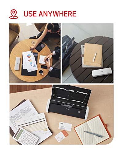 Canon imageFORMULA R10 - Portable Document Scanner, USB Powered, Duplex Scanning, Document Feeder, Easy Setup, Convenient, Perfect for Mobile Users, White