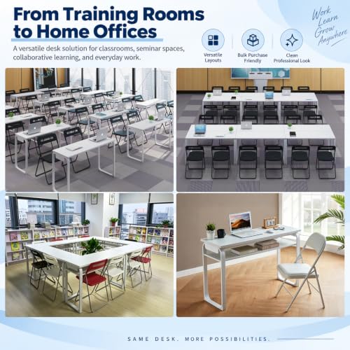 Training Table with Storage Shelf, Conference Room Table, Steel Frame