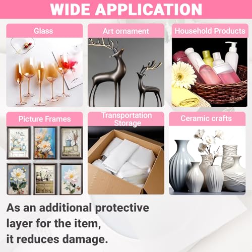 12"X 12" Cushion Foam Pouches, 100 Pack Foam Wraps Pouches, Packing Cushioning Supplies Protect Dishes, crafts, Glassware and Fragile Items, Protective Packing Sleeves for Moving, Packaging, Storage