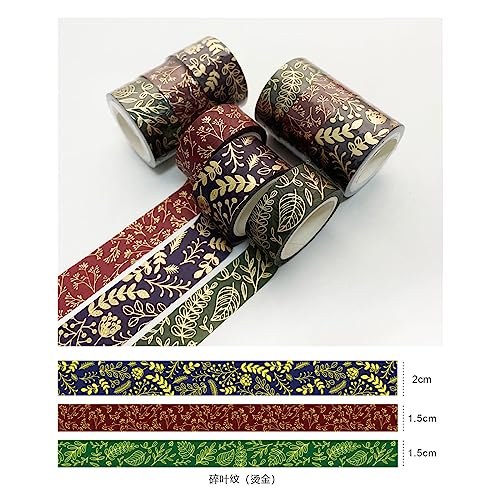 UOHLCX Gold Foil Washi Tape Art Decorative Adhesive DIY Scrapbooking Sticker Label