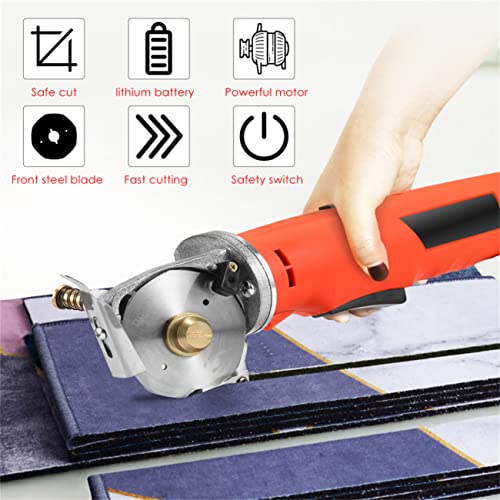 Rechargeable Electric Tailoring Scissors for Fabric and Leather Cutting, Cordless Design, 4000mAh Battery, Power Cutting Tool with 25MM Blade