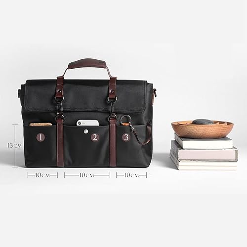 XIXIDIAN Men's Briefcase Handbag Large Capacity Casual Crossbody Business Male Tote Bags 14 Inch Laptop Messenger Bags (Color : Black, Size : 37x9x25cm)