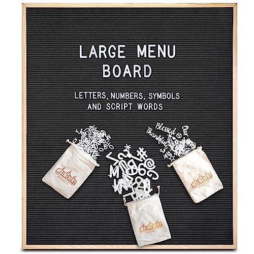 Felt Letter Board Menu Board Felt 32x40 Inch Oak Frame, Large Message Board