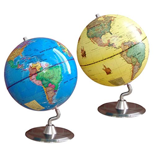 JDXQBLD World Globe HD English World Globe Desktop Table Lamp Globe Suitable for Study Office Size Optional Globe，D S