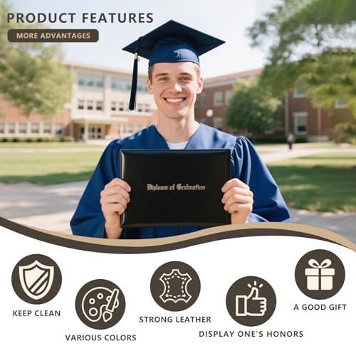Goprety Diploma Holder,Diploma Cover,Diploma Folder - Smooth Leather Imprinted Tent Style for Graduation Certificate,8.5"x11",for Graduates,Students,Commencement Ceremony,Navy Blue,12-Pack