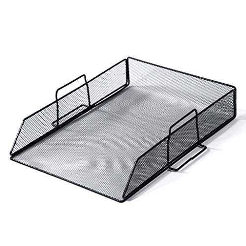 Stackable Mesh Tray Desktop Organizer Document Letter Paper File Tray Sorter Office and Home Black (Size : 4 Story) (1 Story)