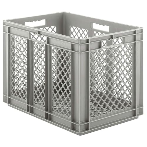 Grated Wall Stacking Cntner, 24x16x17, Gry