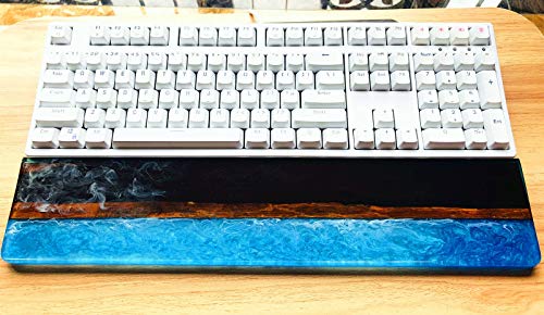 Handmade Artisan Wood Resin Keyboard Wrist Rest Pad Palm Protection for 87/104/108 Keys Mechanical Keyboard (44 cm (104/108 Keys))