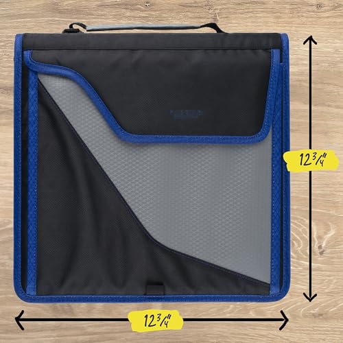 Five Star Zipper Binder, 3-Inch D-Ring Case Binder, 850-Sheet Capacity, Multiple Pockets, Front 5-Tab Expanding File, Removable Padded Case and Shoulder Strap, Urban Eclipse (292960J)