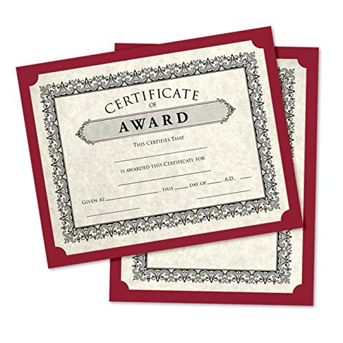 LUXPaper 9.5" x 12" Single Certificate Holders | Garnet Red | 100lb. Cover | 100 Qty